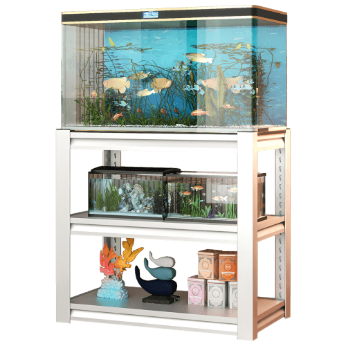 20-30 Gallon Fish Tank Stand - Metal Aquarium Stand, 34 W X 18 D X 31H Adjustable Heavy Duty Reptile Tank Stand, Adjustable 3-Tier Fish Tank Rack Shelf For Home Office, Tank Not Included