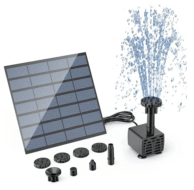 Solar Power Fountain Submersible Floating Water Bird Bath Pond Garden Pool