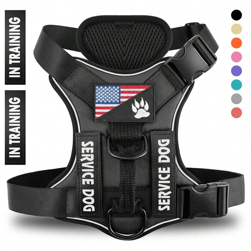 Reflective Breathable Solid Color Polyester Dog Strap