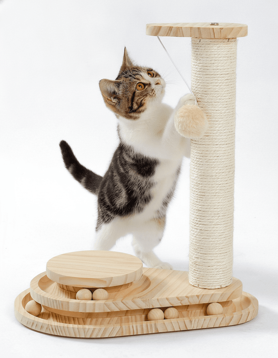 Indoor Cat Soft Scratching Board And Interactive Ball Track Toy Cat Rest And Grooming Supplies