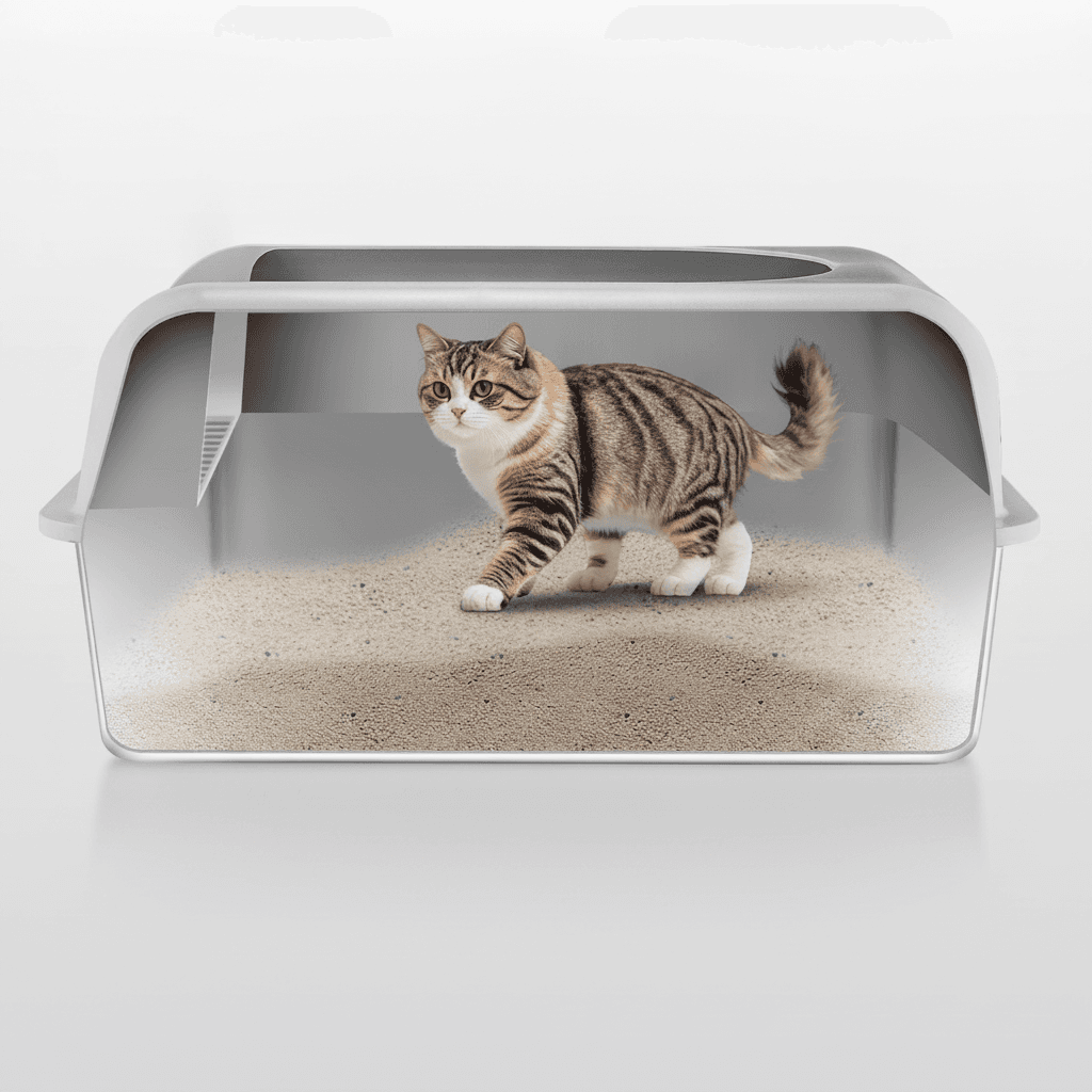 VEVOR 6 In Deep Cat Litter Box Odor-Free Litter Box With Filtering Foot Board