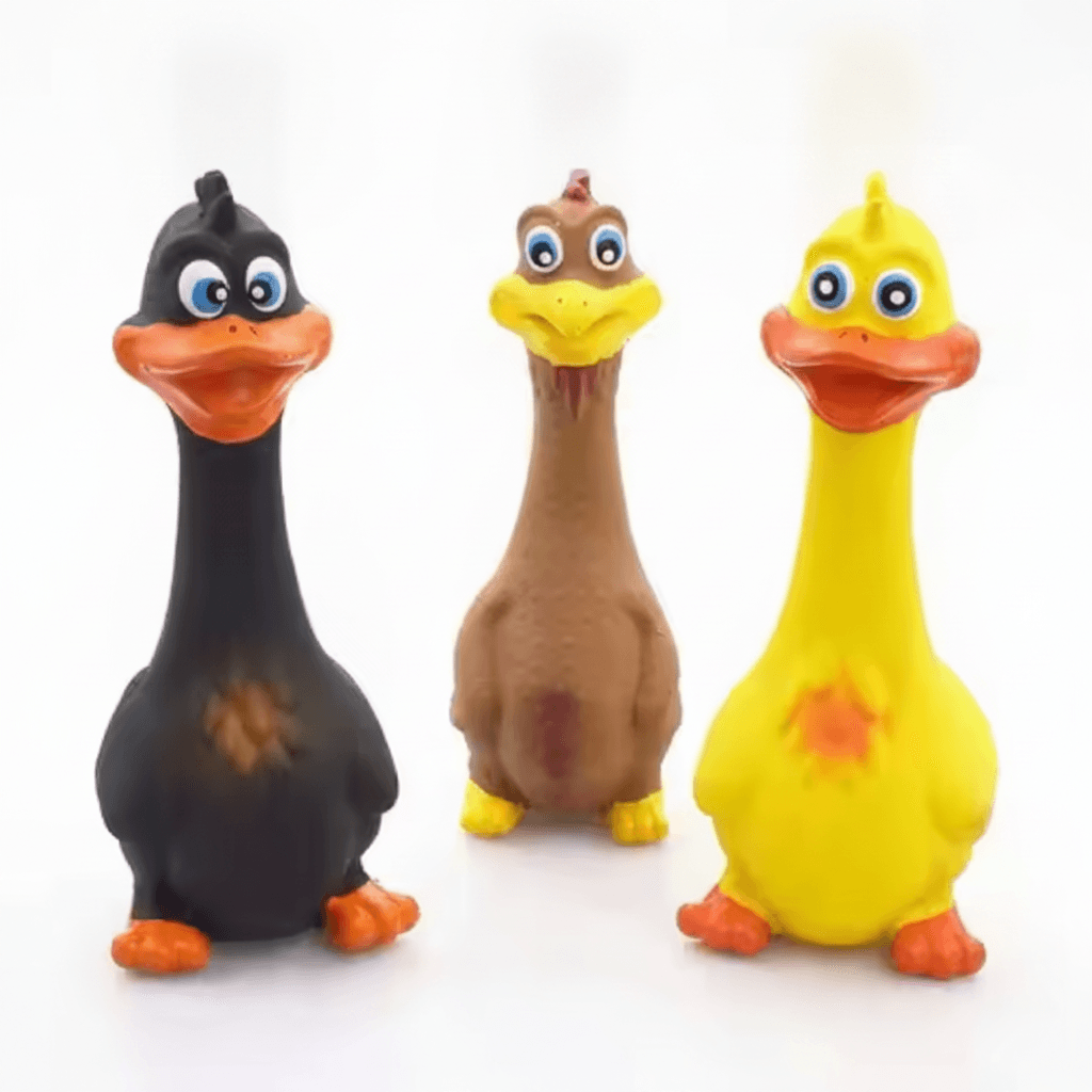 US LOCAL STOCK Hiphoppet New Latex Interactive Dog Chew Toys Cute Duck Shape Squeaky Pet Dog Interactive Boredom Buster Toys