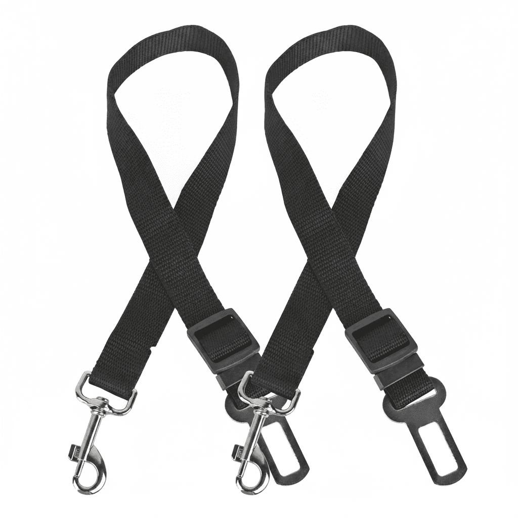 2Pcs Pet Dog Seat Belt Leash Adjustable Pet Dog Cat Safety Leads Harness Car Vehicle Nylon Fabric Seatbelt Strap